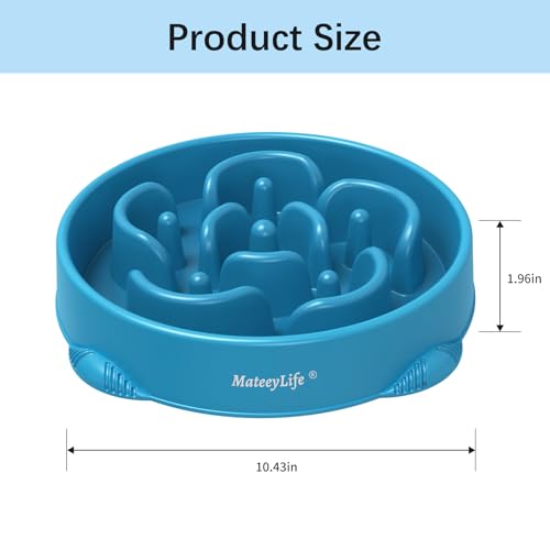 1 Pack Slow Feeder Dog Bowls (G-DarkBlue / Large)