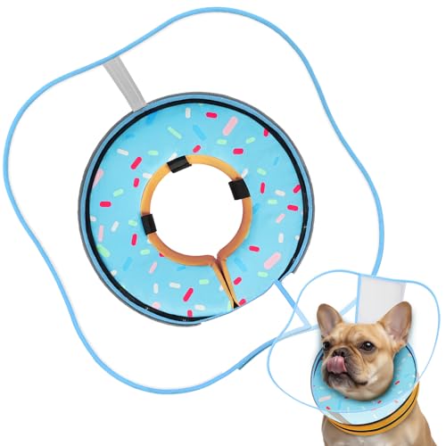 Sponge Dog Cone Collar Stop Licking After Surgery (DonutBlue / M(Neck 8.5"-11.5"))