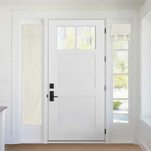100% Blackout Curtains Sidelight Window (Ivory / 12"W x 69"L (Pack of 1))