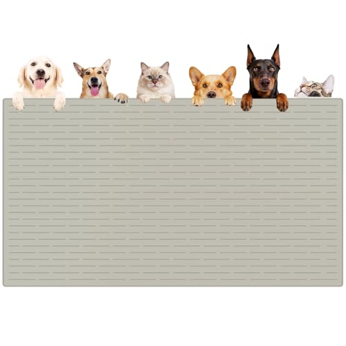 XXXXL Largest Pet Food Mat (Beige / 51.2"L x 25.6"W)