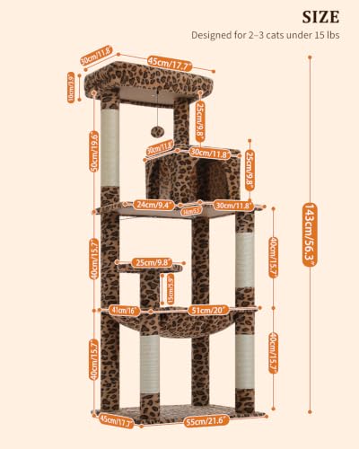 Leopard Cat Tree (Leopard / 56.3in)