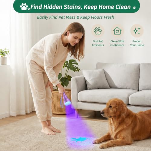 UV Black Light for Pet Urine Detection Purple Flashlight Cat Dog Pee Light Detector
