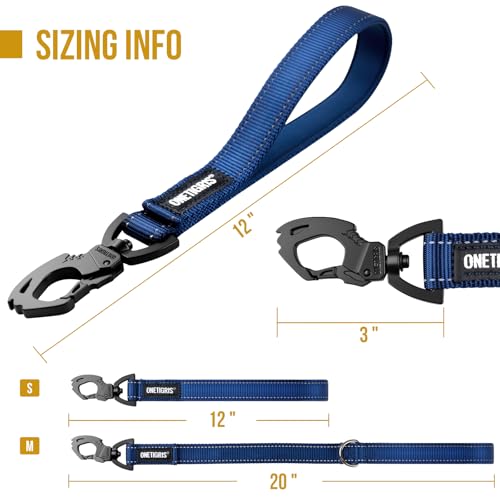 Short Traffic Tab Leash for Small Medium Large Dogs (S / Blue)