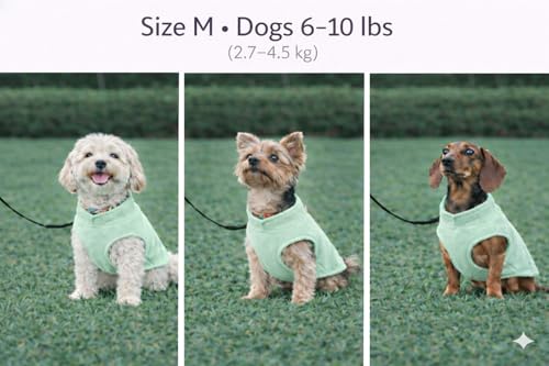 Dog Fleece Sweater with Leash Ring (M (6-10lbs) / Mint Green)