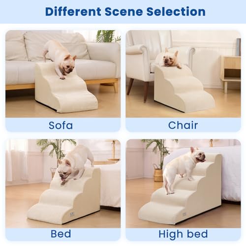 Dog Stairs for Small Dogs & Cats (Beige)