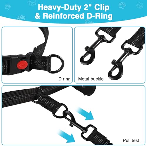 Hands Free Dog Leash with Zipper Pouch (Black)