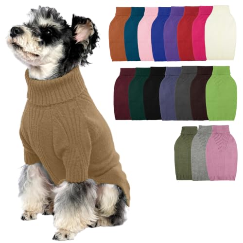 Turtleneck Dog Sweater (Camel / Medium)