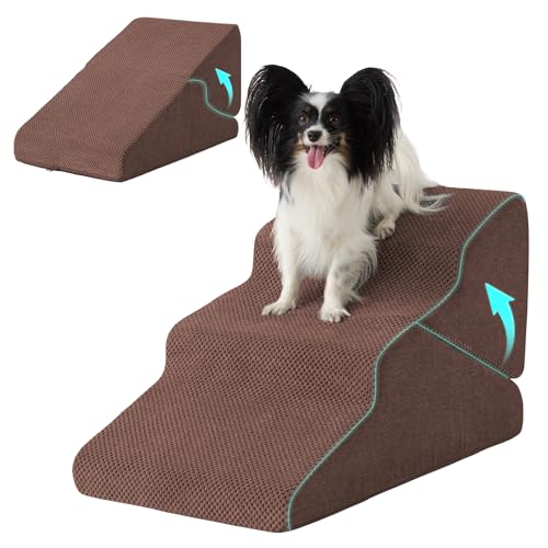 Dog Stairs for Small Dogs 16’’ H (Brown / Standard 15.5''x25.8''x16'')