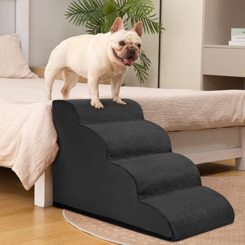 Dog Steps for Bed or Couch (Black / Standard 4-Step 17.4"H)