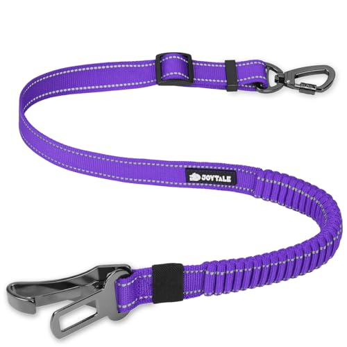 3-in-1 Bungee Dog Seat Belt for Car, Medium and Large Dogs, Purple (Purple / (21.6-31.5) inch)