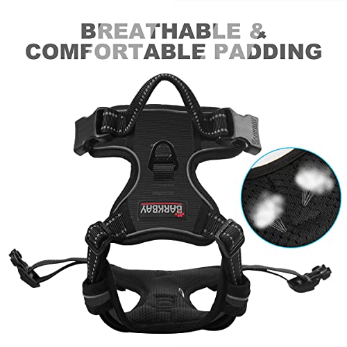 Dog Harness No Pull for Medium Sized Dog Front Back Clips (Medium(Chest:22.5-28") / Black)
