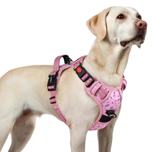 Dog Harness for Large (Large / Floral Pink)