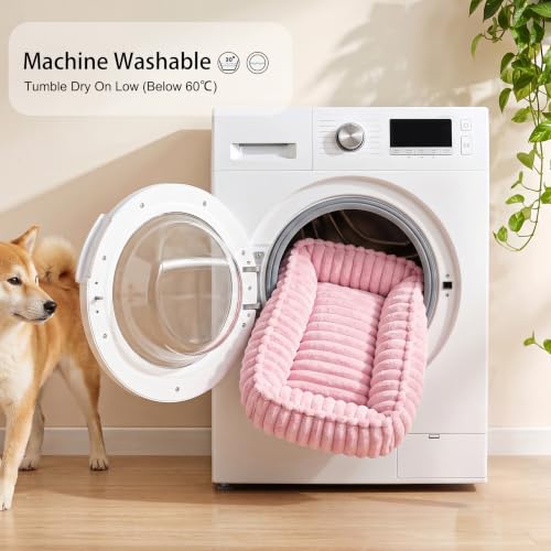 Small Dog Bed Calming Cat Bed for Indoor Cats 20’’x16’’ Pink (Pink / 20"L x 16"W x 6"Th)