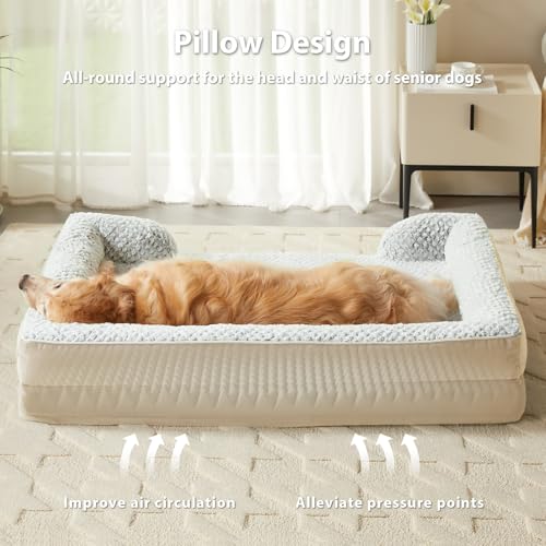 Orthopedic XXL Dog Bed (Beige / 48"L x 35"W x 7.5"TH)