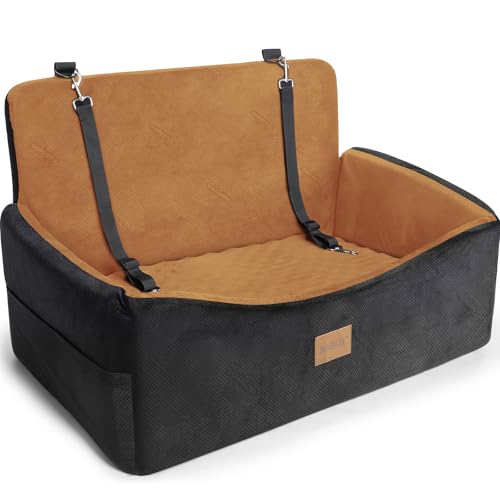 Dog Car Seat for Large Medium Sized Dogs Under 55 lbs (Brown / Medium/Large)