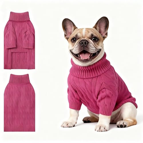 Small Dog Thermal Pullover Sweater (Hot Pink(Order One Size Up) / Large)