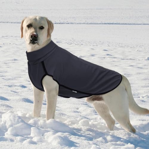 2 Pack Dog Fleece Sweater Dog Sweatshirt Turtleneck Jacket Warm Stretchy Pet Cold Weather Clothes for Medium Large Dogs (XXX-Large(Chest-37.4") / Grey, Blue)