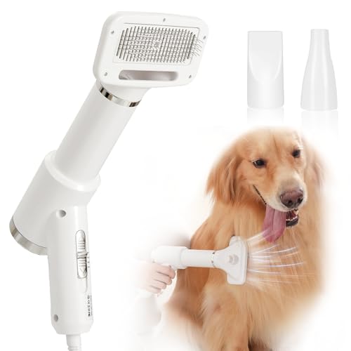Portable Dog Hair Dryer with Brush (white)