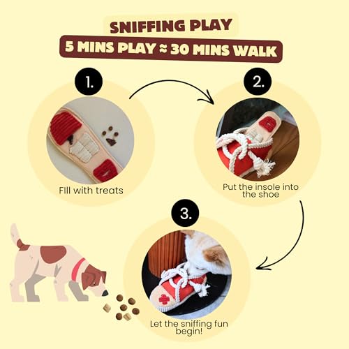 2 Pack No Stuffing Squeaky Dog Toys for Small (Shoes Rope)