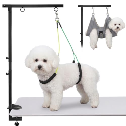 Dog Grooming Arm for Table (M Hammock (Leg Spacing: 5.1–10.6″) / Grey)