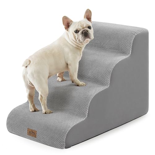 Wide Dog Stairs for Small Dog 19.7" H (Grey / Wide:17.7"x28"x19.7")