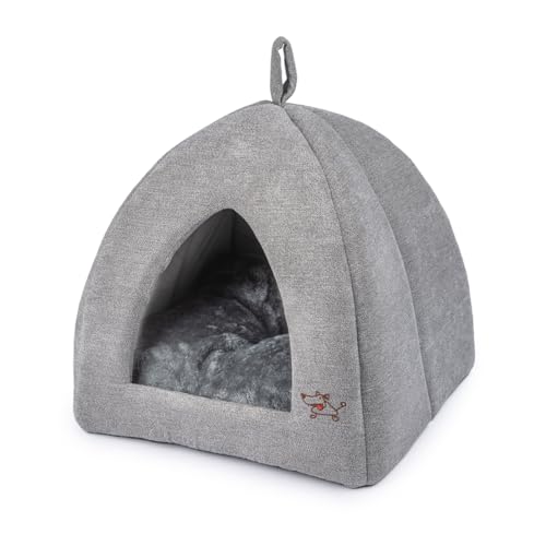 Cat Bed for Indoor Cat (Gray (Tent) / 16" x 16" x H:16")