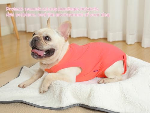 Dog Surgery Recovery Suit (3XL(Back 24-26" Chest 27-29" Weight 80-115lb) / Light Red)