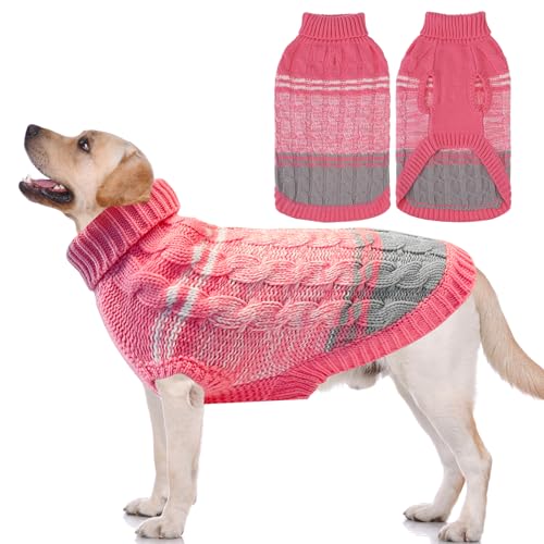 Medium Dogs' Pink Turtleneck Sweater (Medium / #1 Pink)