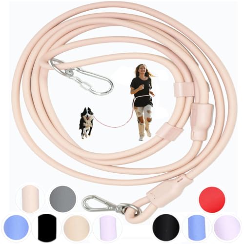 9-in-1 Hands Free Dog Leash Crossbody/Waist Blush Large Dogs (Flesh Pink / Large - 9mm Diameter - 20-120lbs)