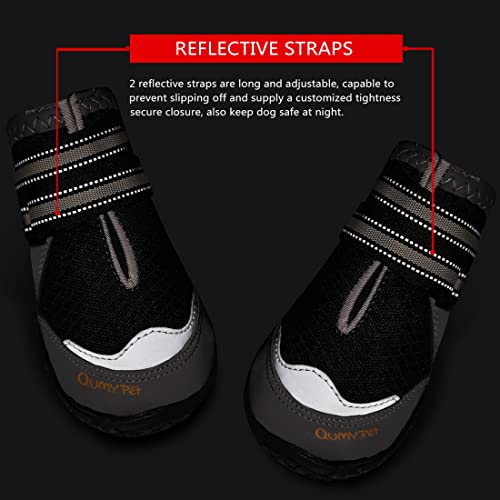 Dog Shoes for Large Medium Dog Boots & Paw Protectors for Hot Pavement (Black / Size 5: 2.4''x2.8''(W*L) for 40-55 lbs)