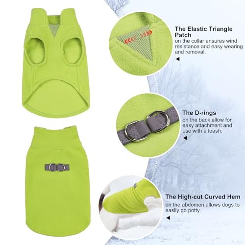 Dog Fleece Vest Sweater Winter Jacket for Small and Medium Dogs with D (Medium / GREEN)