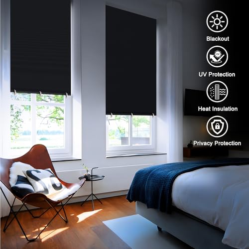 Blackout Roller Shades (Black / 48"W x 72"H)