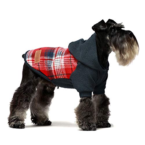 Tartan Plaid Dog Hoodie (XX-Large / Red)