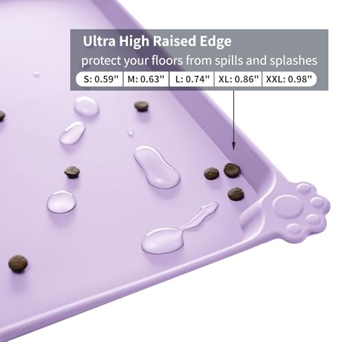 Silicone Pet Feeding Mat (Hibiscus Purple / 18.5" x 11.5")
