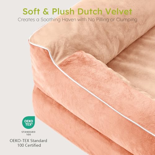 XXL Dog Bed for Extra Large Dogs (Peack Pink / XX-Large(53"L x 42"W x 9.5"Th))