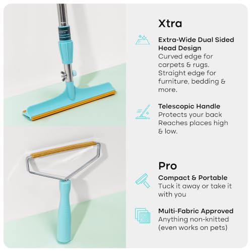 Pro Bundle Pet Hair Removal Tool & Carpet Rake w (Xtra + Pro)
