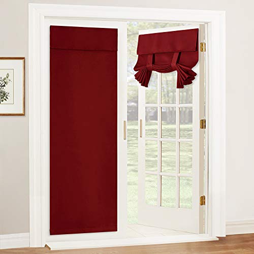 Blackout Curtain Privacy Window Drape for Living Room Bedroom Door (Burgundy Red / 36"W x 80"L (Pack of 1))