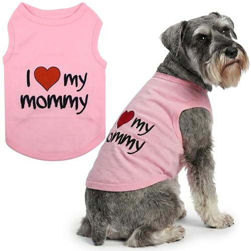 I Love My Mommy Dog Shirt 100% Cotton Shirts for Large Dogs (2X-Large (25-40lbs))