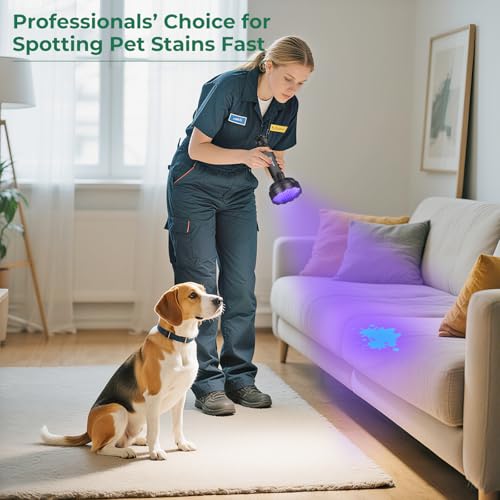 UV Black Light for Pet Urine Detection 128LED for Cat and Dog Urine Stains Carpet Furniture Floor and Home Cleaning