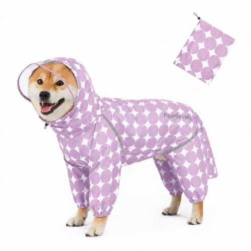 Polka Dot Dog Raincoat (Lilac / Medium)