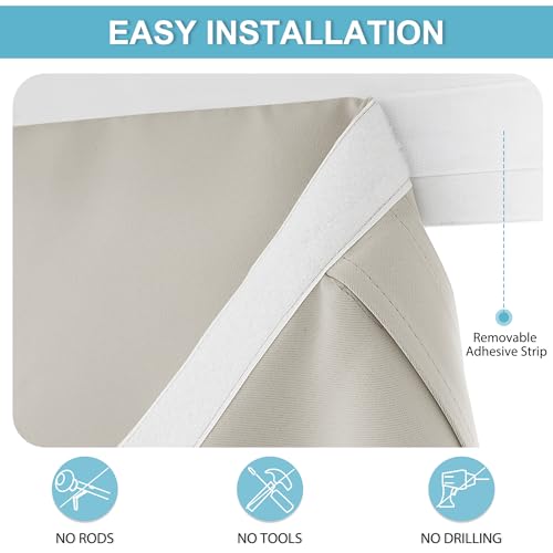 Blackout Door Window Curtains for Kitchen Back (Natural / 26"W x 40"L (Pack of 1))
