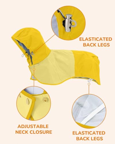 Waterproof Dog Raincoat with Hood (Small / Yellow)