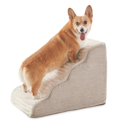 Dog Stairs for Small Dogs and Cats 18" H (Beige / Standard 4 Step-18.0"H)