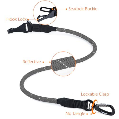 Dog Seat Belt for Car (Grey / 1 Pack)