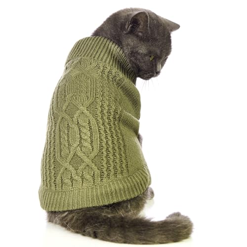 Cat Sweater Stretchy (Olive Green / Large)