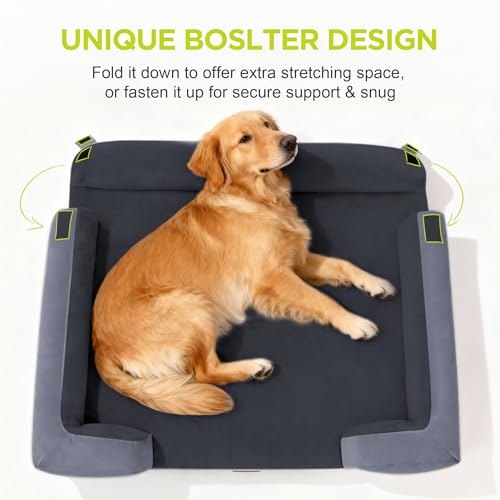 Waterproof Orthopedic Dog Bed for Extra Large Sized Dogs (45 x 35 x 9 in / Dark Grey)