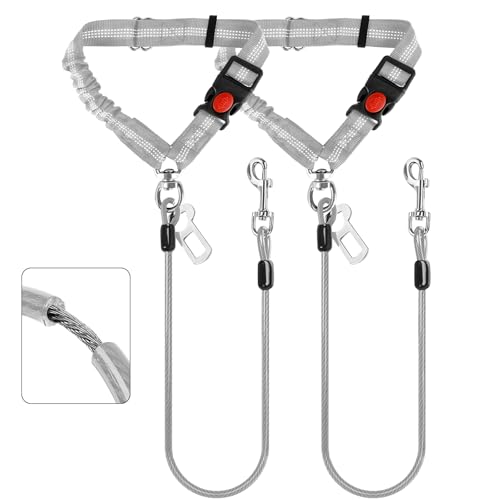 Dog Seat Belt for Car (2 Pack(Grey))