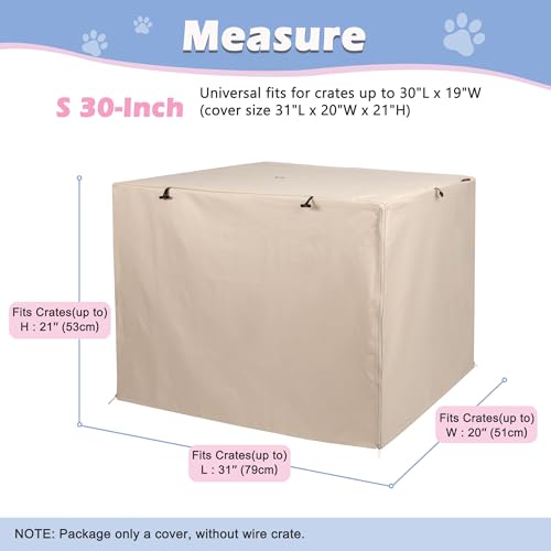 Dog Crate Cover (30.0"L x 19.0"W x 21.0"H / Tan)