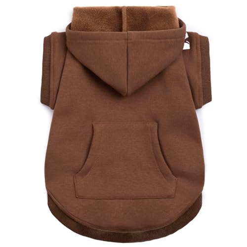 Dog Hoodie & Cat Sweater (S-(2~7lb) | Chest(~13") / Brown)