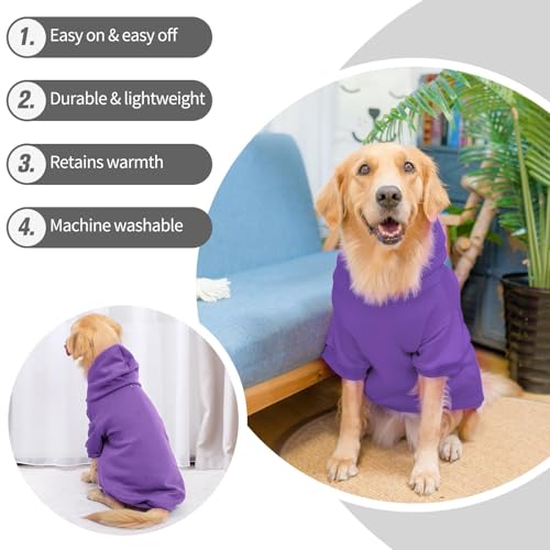 Dog Hoodie for Medium Dogs (#2 Purple(Plain) / Medium (All Breed Sizes))